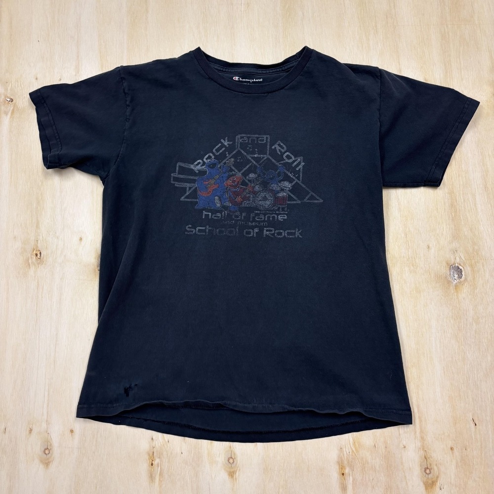 Champion Shirt Youth Large Black Sesame Street Rock Hall School Of Rock T-Shirt